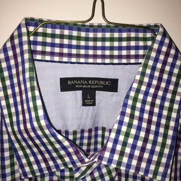 BANANA REPUBLIC Men's Non-Iron Slim Fit Shirt - Picture 2 of 2